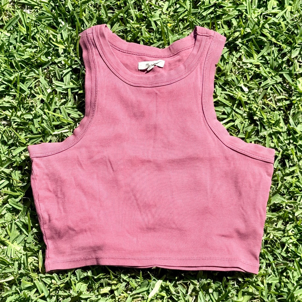 Madewell Ribbed High Neck Cropped Tank